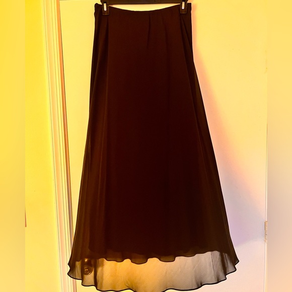 NWT Alex Evenings Classic Black Chiffon Maxi Skirt Lined Elastic Waist Versatile - Picture 7 of 10